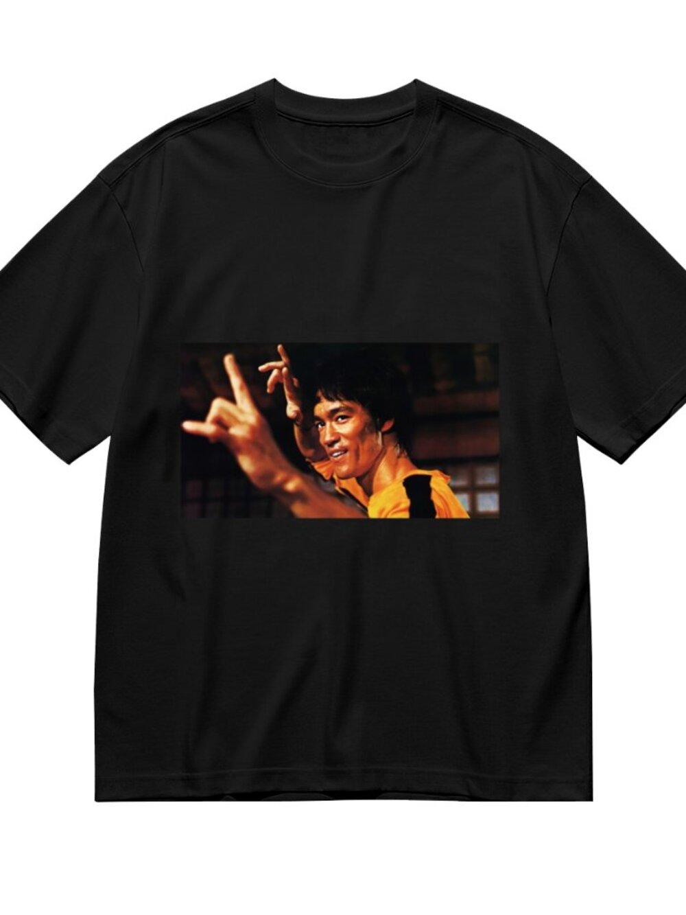 Men's Black Short Sleeve Graphic Tee with Yellow Accent - Picture 3 of 5